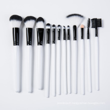 12PCS Professional Custom Makeup Brush with White Handle